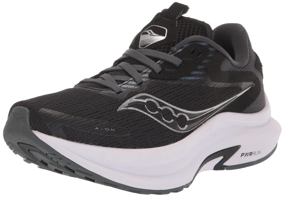 SAUCONY WOMEN'S AXON 2 RUNNING SHOE, BLACK/WHITE, 8.5